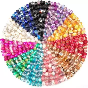 10/20/30 шт. смоляные европейские бусины с большими отверстиями, цветные садовые бусины, сделай сам, ювелирные изделия, браслеты, ожерелья, серьги, изготовление ювелирных изделий 10pcs