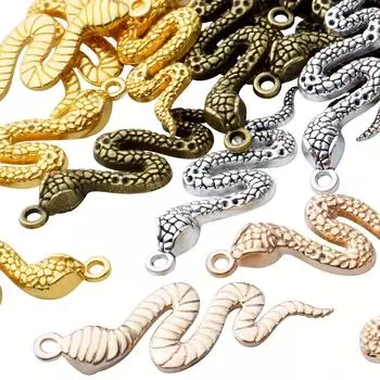 10/20/30 шт. сплава материал змея год кобра кулон змея талисман браслет ожерелье животное талисман DIY ювелирные изделия ремесла принадлежности Random Color 10pcs