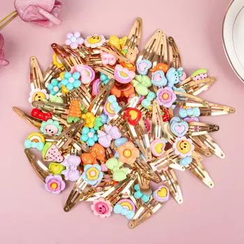 10/20/30pcs Baby Girls Hair Clips Grils Cute Flower Hairpin Matte Snap Barrettes Hair Clips Mix Styles Hair Accessories 10pcs