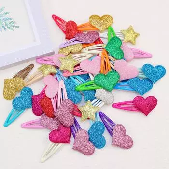 10/20/30Pcs Girls Cute Star Hair Clips Kids Lovely Heart Hairpins Barrettes Clips Kids Children Hairclips Hair Accessories Set 10pcs