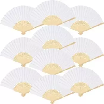 10/20/30pcs White Foldable Paper Fan Portable Chinese Bamboo Fan Wedding Gifts For Guest Birthday Party Decoration Kids Painting 1pc белый