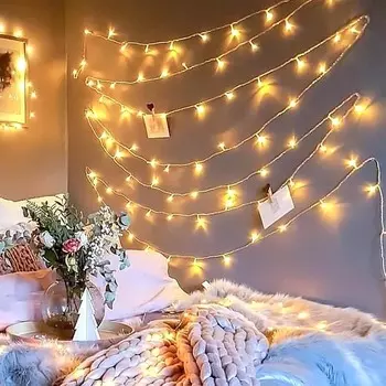 10/20/40/80 светодиодов, гирлянда на батарейках, сказочный светильник для спальни, звездная светодиодная гирлянда для украшения свадьбы и вечеринки в честь Дня святого Валентина 2M 10 LEDS