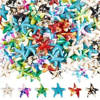 10/20/40 шт бирюзовые морские звезды Чжухай морские животные пляж Чжухай морские организмы красочные свободные бусины оптом изготовление ювелирных изделий набор бусин 10pcs
