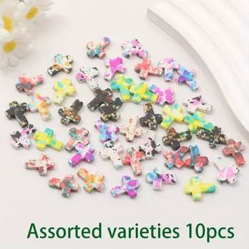 10/20/40 шт бирюзовый крест бусина акварель бирюзовый крест бусина подвеска крест декоративная бусина DIY летний пляжный браслет на лодыжку 10pcs