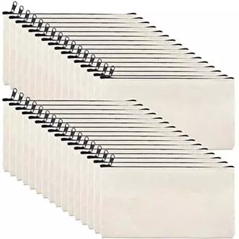 10/20/40 шт. холщовые сумки на молнии многофункциональные пустые сумки для поделок своими руками пеналы чехол для школы дома дорожные принадлежности