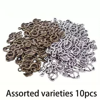 10/20/40 шт. креативный кулон в форме летающего дракона из древнего серебра, древний синий кулон в форме дракона из сплава, универсальные персонализированные аксессуары для животных Assorted varieties 10pcs