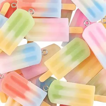 10/20/40 штук 7-цветных подвесок в виде мороженого, подвеска в виде радужного эскимо из смолы, серьги своими руками, брелки, ожерелья, браслеты, изготовление украшений 10pcs