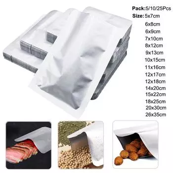 10/20/50/100/200 шт. Алюминиевые упаковочные пакеты для хранения продуктов питания, термосвариваемые пакеты, пакеты для хранения продуктов питания, кофейных зерен, чая, круп и т. д. 20Pcs 12x18cm