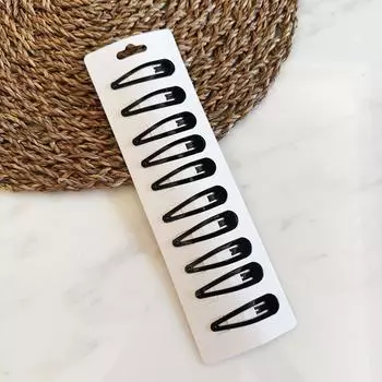 10/20/50/100 шт./набор Женские черные базовые заколки для волос из сплава в форме капли воды, заколки-невидимки, заколки-бабочки, модные аксессуары для волос