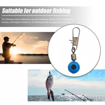 10/20/50/100 шт. вертлюг для рыбалки в виде космических бобов, высокопрочный металлический вертлюг с защелкой, рисунок 8, быстрый соединитель, аксессуары для морской и пресноводной рыбалки 20PCS синий