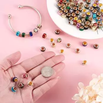10/20/50 шт. Европейские бусины с большими отверстиями, свободные разделительные бусины с отверстиями 5 мм, подвески-слайды для самостоятельного изготовления ювелирных изделий из браслета и ожерелья 10pcs