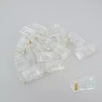 10/20/50 шт. модуль сетевого кабеля RJ-45 с кристаллической вилкой CAT-5/5e 8-ядерный позолоченный сетевой разъем Ethernet 10pcs