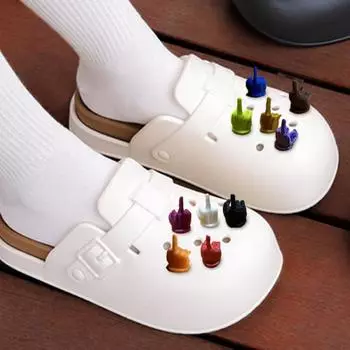 10/20/50 шт., подвеска для обуви на средний палец, легкая, сделай сам, сандалии, сандалии, напечатанные на 3D-принтере, красочные украшения для жестов пальцами, обувь для детей и взрослых 10 pcs