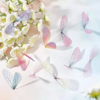 10/20/50 шт. Подвески в виде крыльев стрекозы, подвеска в виде крыльев бабочки, тканевые крылья, украшения для женщин, серьги своими руками, изготовление украшений для вечеринок в помещении, ремесла 10pcs белый