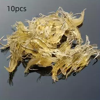 10/20/50 шт. Приманки для креветок Goture Мягкие приманки для ловли креветок для пресной и соленой воды Светящийся набор приманок для креветок с острым крючком и бусиной 10PCS