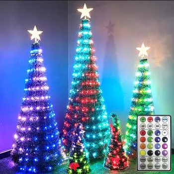10/20 м RGB светодиодные гирлянды с изменением цвета, работающие от USB, уличные светодиодные гирлянды RGB с дистанционным управлением, рождественские гирлянды, гирлянды 5M 50LEDS
