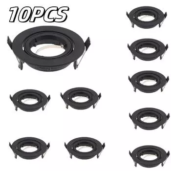 10/20/PCS Wholesale Aluminum Black Recessed Round Black GU10MR16 Lamp LED Spotlight Trim Ring Spot Light Fixture Frame Holder