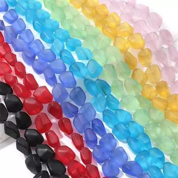 10/20 шт. 12x15 мм матовые желейные бусины неправильной формы, матовые стеклянные бусины для DIY браслета, ожерелья, изготовления ювелирных изделий 12x15mm 10pcs