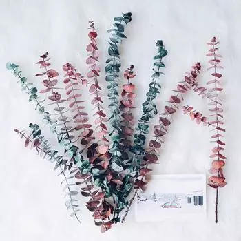 10/20 шт., 17 дюймов, отличный релакс, ароматерапия, реалистичная ваза, свадебный букет, искусственный стебель эвкалипта, домашний декор, искусственные листья 10 pcs красный