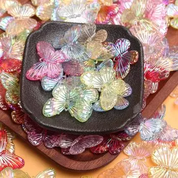 10/20 шт. 30*23 мм бусины-бабочки для ожерелья лазерные красочные модные ювелирные аксессуары изготовление браслетов DIY материал ручной работы 10Pcs фиолетовый