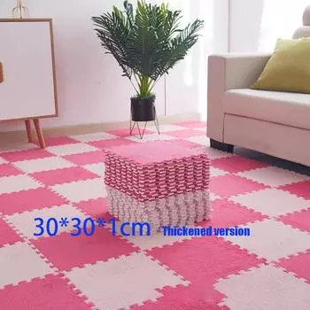 10/20 шт. 30*30 см ковры для гостиной, прикроватные детские мягкие волшебные плюшевые головоломки, толстые моющиеся коврики для ползания 10Pcs чёрный