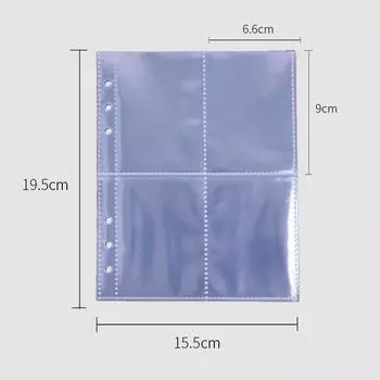 10/20 шт. 3-дюймовые кармашки для айдол-карт K-pop, фотокарточки, 4 кармана, 6 колец, А5, фотоальбом-биндер, сменные внутренние листы 4 grids 20Pcs