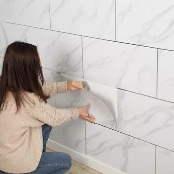 10/20 шт. 3D ПВХ 60*30 см имитация мрамора самоклеящиеся наклейки на стену водонепроницаемые наклейки для ванной комнаты и кухни домашний декор 10pcs