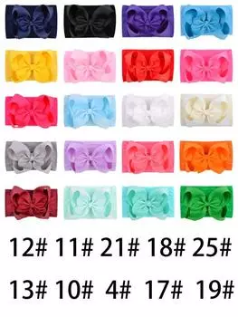 10/20 шт. 6 Большая ленточная повязка-бант для маленьких девочек, милый широкий нейлоновый тюрбан, повязка на голову с бантом для новорожденных, мягкие детские аксессуары для волос