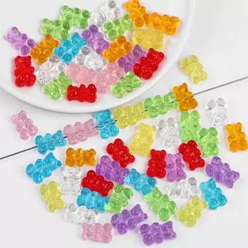 10-20 шт. акриловые бусины в виде медведя для DIY ожерелье, браслет, серьги, изготовление ювелирных изделий, аксессуары для рукоделия 01 20x13mm 10pcs разноцветный