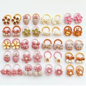 10/20 шт., эластичная веревка для волос, коричневая резинка, корейский головной убор, повязка для волос для детей ясельного возраста