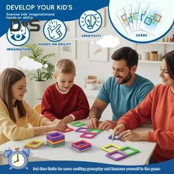 10/20 шт. Детская магнитная строительная игрушка с карточками, образовательная красочная магнитная головоломка, игра-головоломка для малышей, мальчиков и девочек, подарок A
