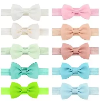 10/20 шт. Детские повязки на голову 2,75 дюйма Банты Повязки для волос Бант для волос Резинки Аксессуары для маленьких девочек Новорожденных Младенцев Малышей
