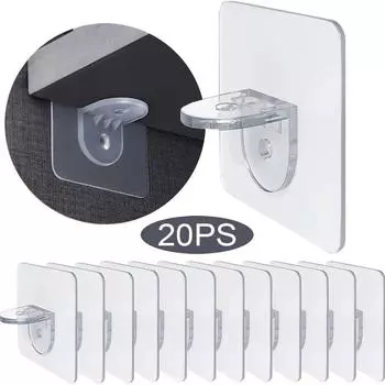 10/20 шт., клейкий кронштейн для полки, неперфорированный шкаф, прочный разделительный слой, фиксированный крючок для пасты, аксессуары для дома и кухни 10pcs