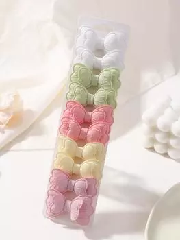 10/20 шт. Милый набор цветных заколок-бантиков для волос для маленьких девочек, двухслойные заколки-бабочки для челки, детские головные уборы, аксессуары для волос