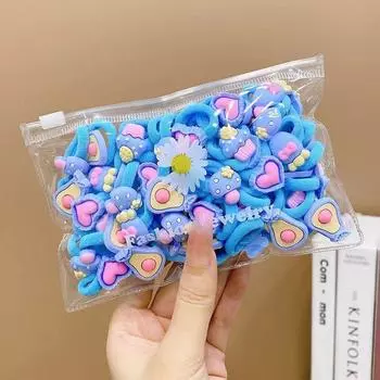 10/20 шт./набор Милые мультяшные резиновые эластичные резинки для волос для девочек, не повреждающие волосы, маленькие скранчи, детские милые резинки для волос, аксессуары для волос 10pcs