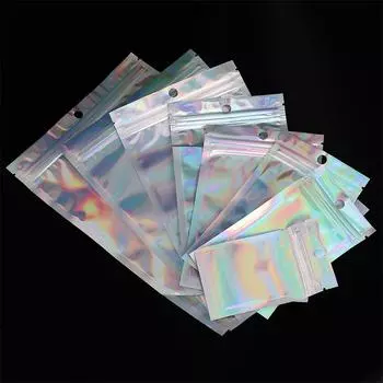10-20 шт./пакет ПЭТ-фольгированные пакеты с застежкой-молнией используются для домашнего хранения ювелирных изделий 6x10cm 20pcs/bag