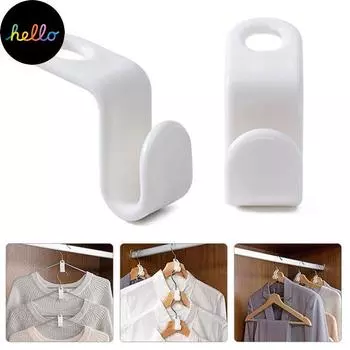 10/20 шт. пластиковый органайзер для гардероба, компактные крючки, вешалка, соединительная пряжка 10PCS белый