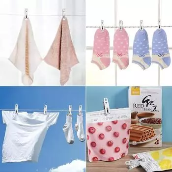 10/20 шт. прищепки из нержавеющей стали, зажимы для стирки, бытовые уплотнительные зажимы, ветрозащитные зажимы, штифты для подвешивания, металлические зажимы, зажимы 10PCS