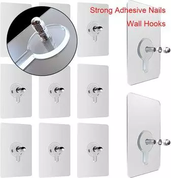 10/20 шт. прочные клейкие гвозди настенные крючки плакат винт наклейки настенный крючок бесшовные кухня ванная комната винт крючок вешалка поставки 6x6CM