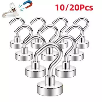 10/20 шт. прочные магнитные крючки E10/16/20 сверхпрочный магнитный крючок для дома, кухни, бара, хранения ключей, пальто, чашки, подвешивания 10pcs