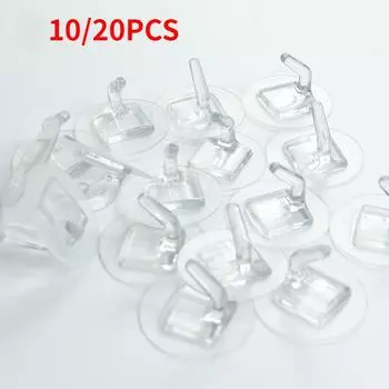 10/20 шт. прозрачный пластиковый настенный крючок для кухни, ванной комнаты, офиса, хранения, без следов, без царапин, водонепроницаемые клейкие крючки 10PCS