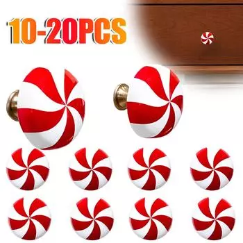 10-20 шт. Рождественская ручка-кнопка, рождественская конфета, украшение на рождественскую елку, подвесные конфеты, украшение для праздничного украшения 10pcs красный