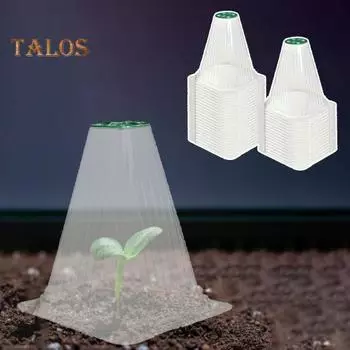 10/20 шт. Садовый колпак, прозрачная мини-теплица с вращающимся вентиляционным отверстием, многоразовая защита растений для растений на открытом воздухе, защита от заморозков 10pcs