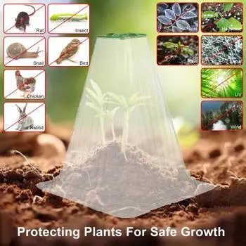 10/20 шт. Садовый колпак, прозрачная мини-теплица с вращающимся вентиляционным отверстием, многоразовая защита растений для растений на открытом воздухе, защита от заморозков 10pcs