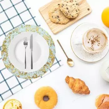 10/20 шт. салфетки из золотой фольги, одноразовые термостойкие коврики для стола, нескользящие прессованные кухонные коврики для стола 10pcs золотистый