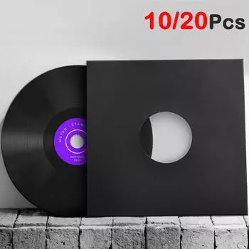 10/20 шт. Защитные чехлы для виниловых пластинок, 12-дюймовые матовые черные крафт-бумажные конверты для пластинок, 350 г/м плотные картонные конверты для пластинок 10Pcs