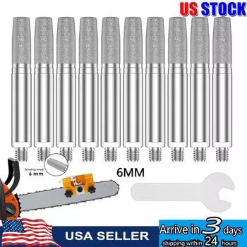10/20 шт. заточной камень для цепной пилы, высокопрочный алмазный заточной камень для цепной пилы, 6 мм, напильник для цепной пилы 8-22 дюйма 6*20mm