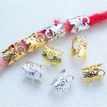 10/20 шт., золотые, серебряные кольца для кос, сделай сам, дреды, кулон, заколки для кос, африканские кольца для волос, бусины, аксессуары для украшения волос 10pcs