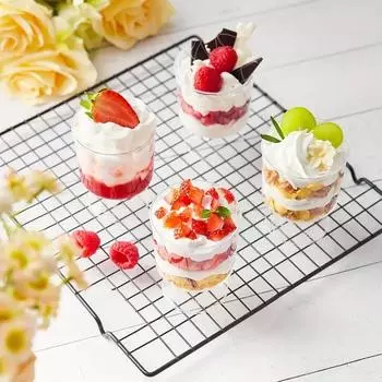 10/20PCS Disposable Dessert Cups Plastic Dessert Cups with Spoons Mousse Ice Cream Appetizers Pudding Party Supplies