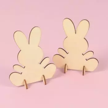 10/20pcs Easter Wood Bunny Rabbit DIY Wooden Ornament Crafts Kids Toy Gift Happy Easter Party Home Desktop Decoration